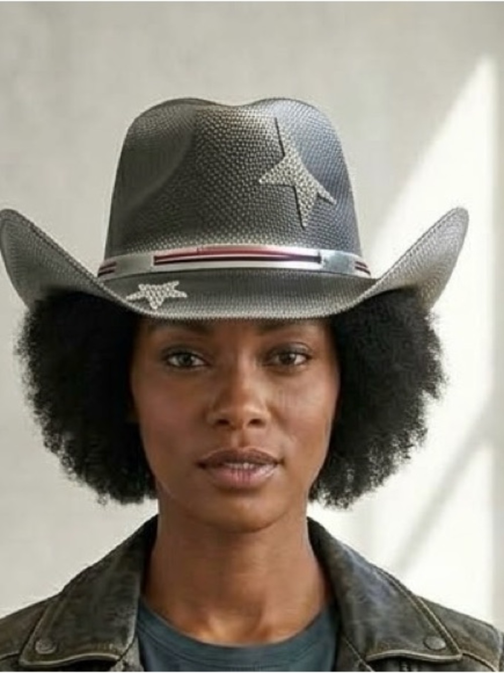 Embellished Gray Western Cowboy Hat - Women Accessories